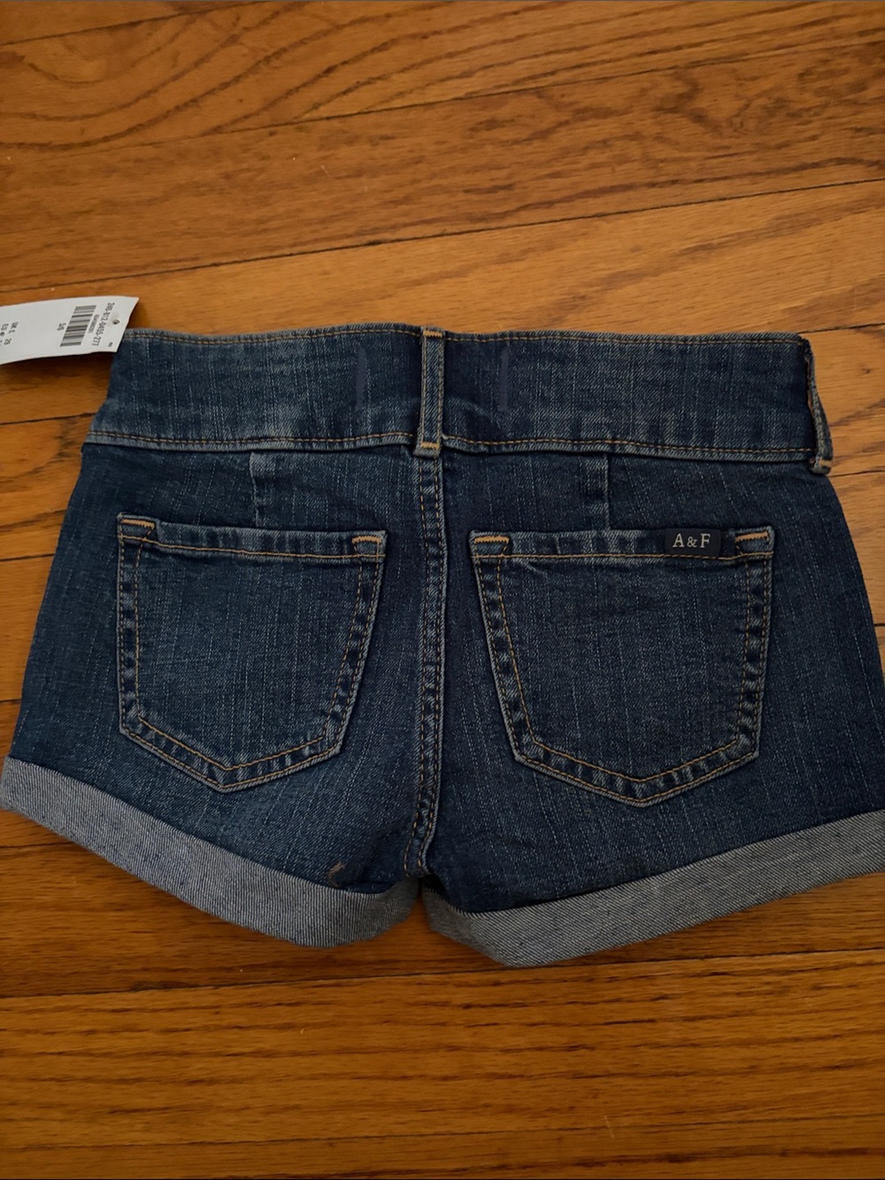 abercrombie kids dark blue denim shortie shorts - Picture 2 of 3